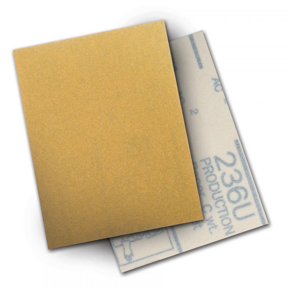 3M™ Hookit™ Paper Sheet, 236U, P180, 3 in x 4 in (76.2 mm x 101.6 mm), 50 sheets per carton