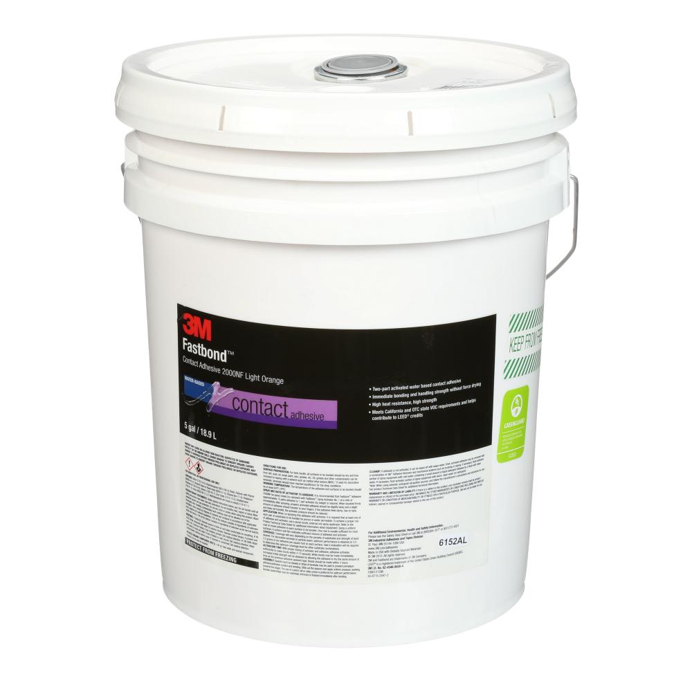 3M™ Fastbond™ Contact Adhesive, 2000NF-5G-ORG-PAIL, orange, 5 gal (18.9 L)