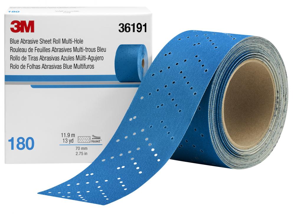 3M™ Hookit™ Blue Abrasive Sheet Roll, 321U, 36190, 150, 2-3/4 in x 13 yd (69.85 mm x 11.88 m)