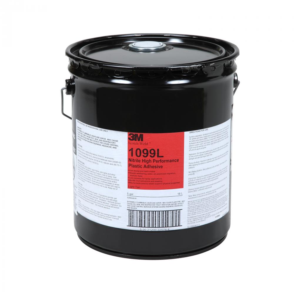 3M™ Nitrile High Performance Plastic Adhesive, 1099L, tan, 5 gal (18.9 L)