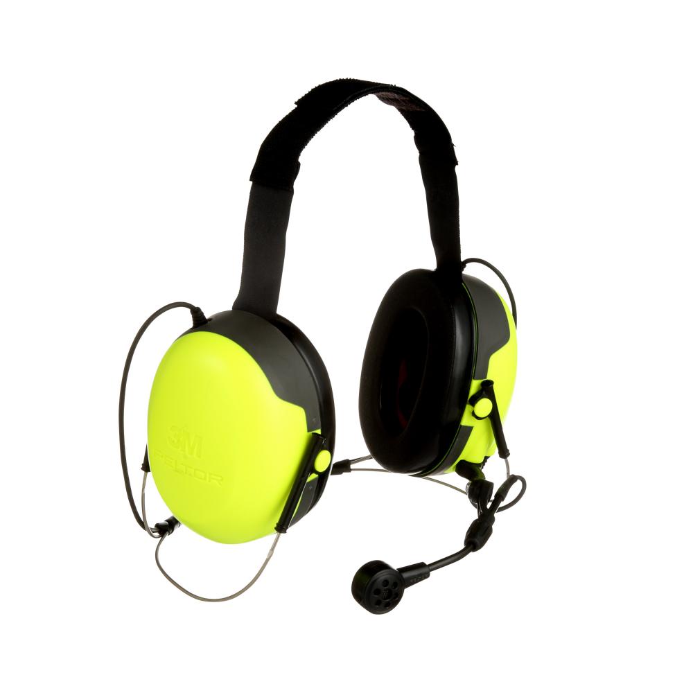 3M™ PELTOR™ CH-3 Headset MT74H52B-111, with PTT Button, Yellow, Neckband, FLX2