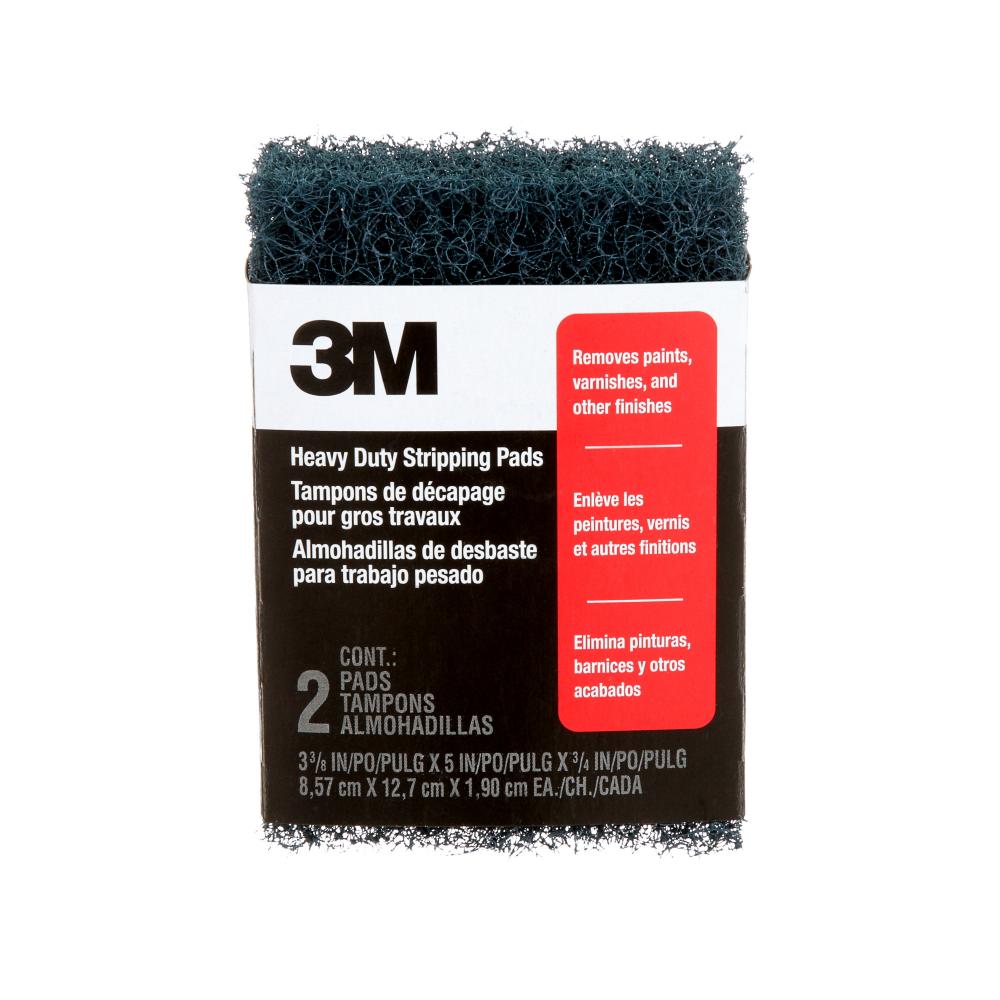 3M™ Heavy Duty Stripping Pads 10111NA, #3 Coarse, 3 3/8 in x 5 in x 3/4 in, 2/Pack