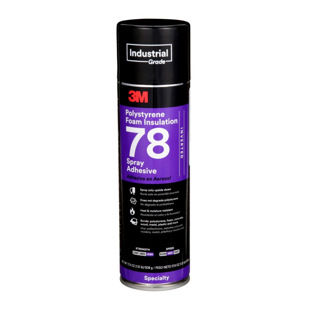 3M™ Polystyrene Insulation Spray Adhesive, 78, clear, inverted, 24 fl oz. (709.8 ml)