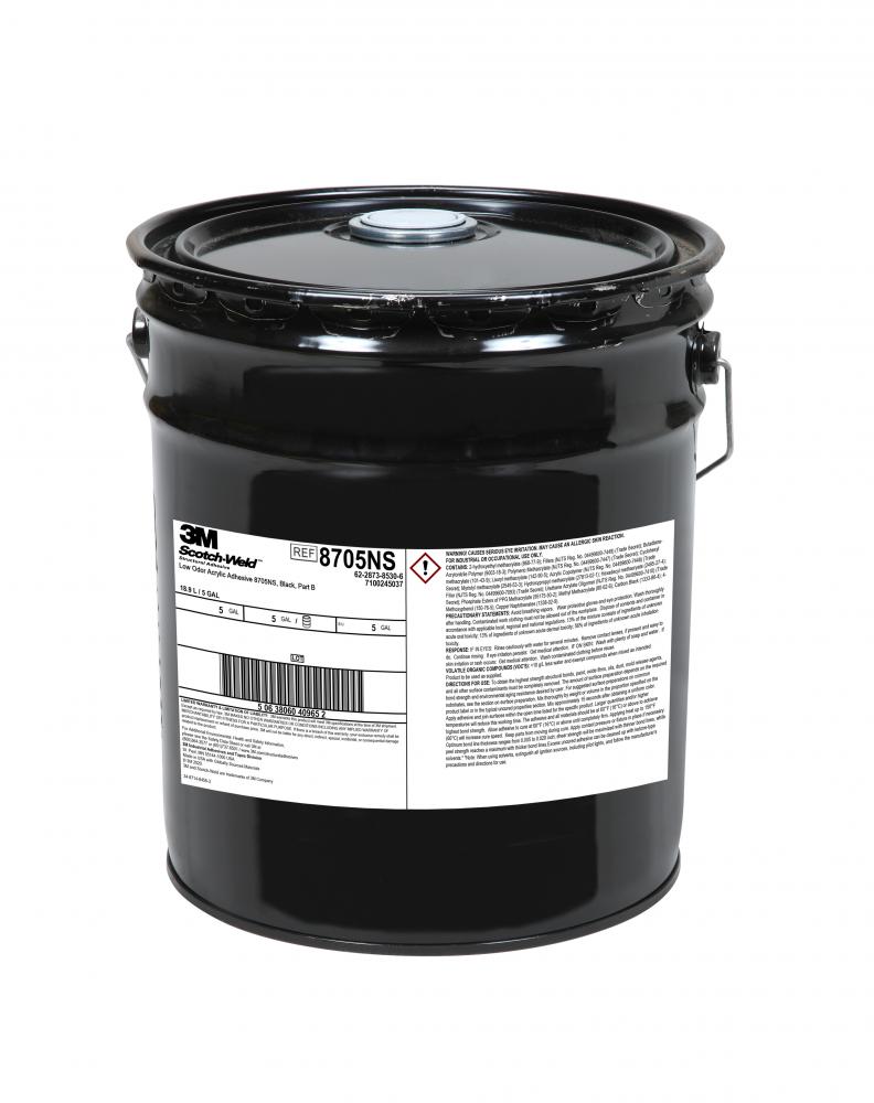 3M™ Scotch-Weld™ Low Odour Acrylic Adhesive 8705NS, Black, Part B, 5 gal (19 L), Drum (Pail)