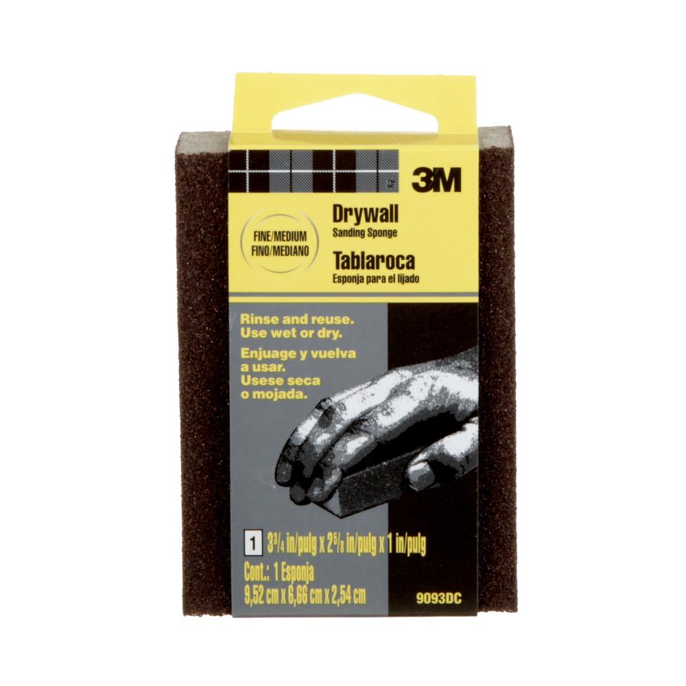 3M™ All Purpose Sanding Sponge 9093DC, Fine/Medium, 3 3/4 in x 2 5/8 in x 1 in, 1/Pack, 24/Case