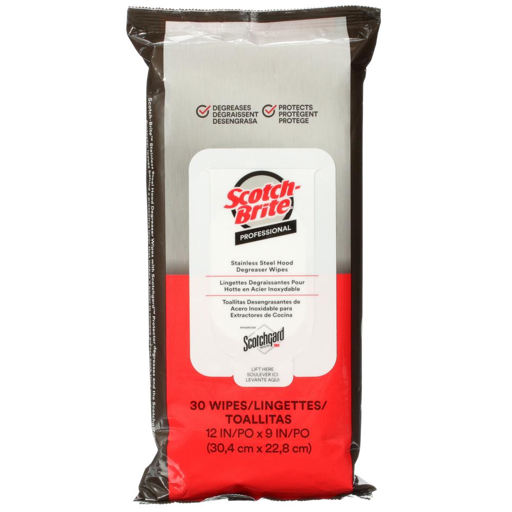 Scotch-Brite™ Stainless Steel Hood Degreaser Wipes with Scotchgard™ Protector