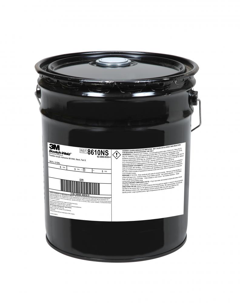 3M™ Scotch-Weld™ Flexible Acrylic Adhesive 8610NS, Black, Part B, 5 gal (19 L), Drum (Pail)