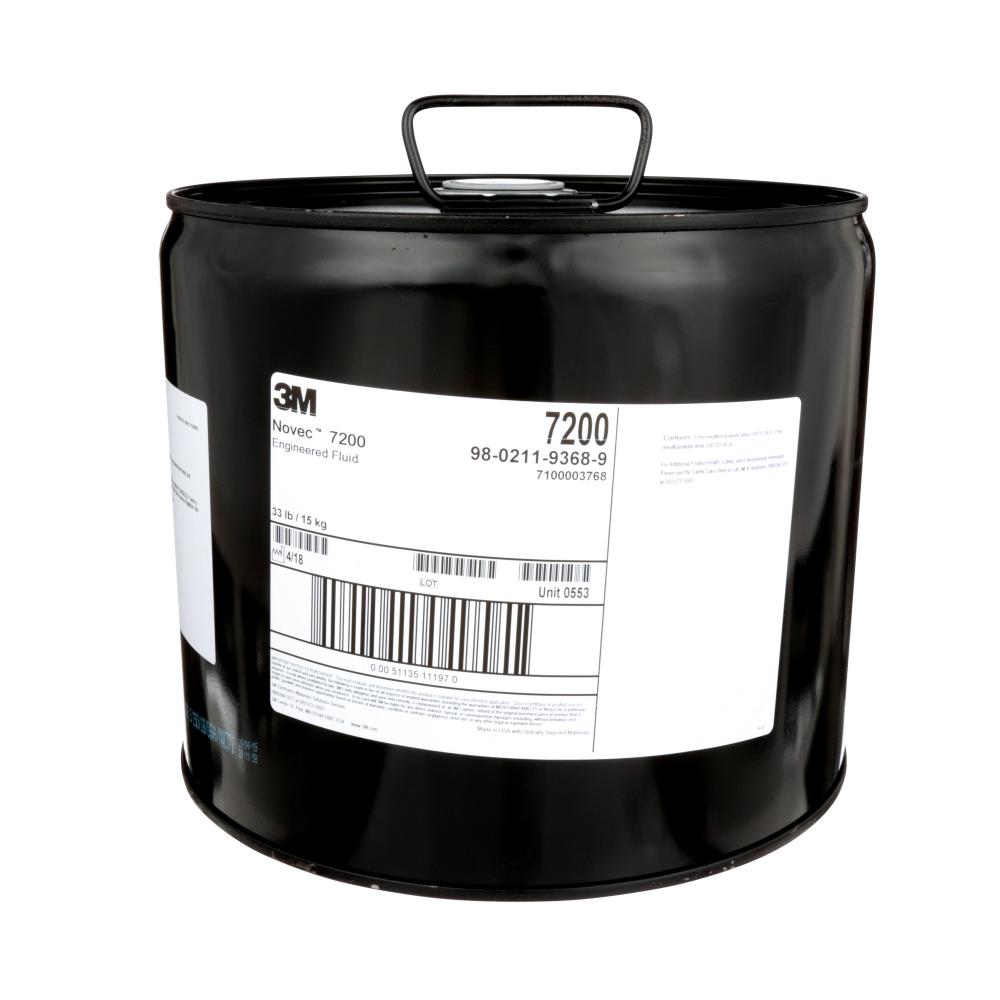 3M™ Novec™ Engineered Fluid, 7200, 12.3 L (3.25 gal), glass jug, 33 lbs (14.97 kg)