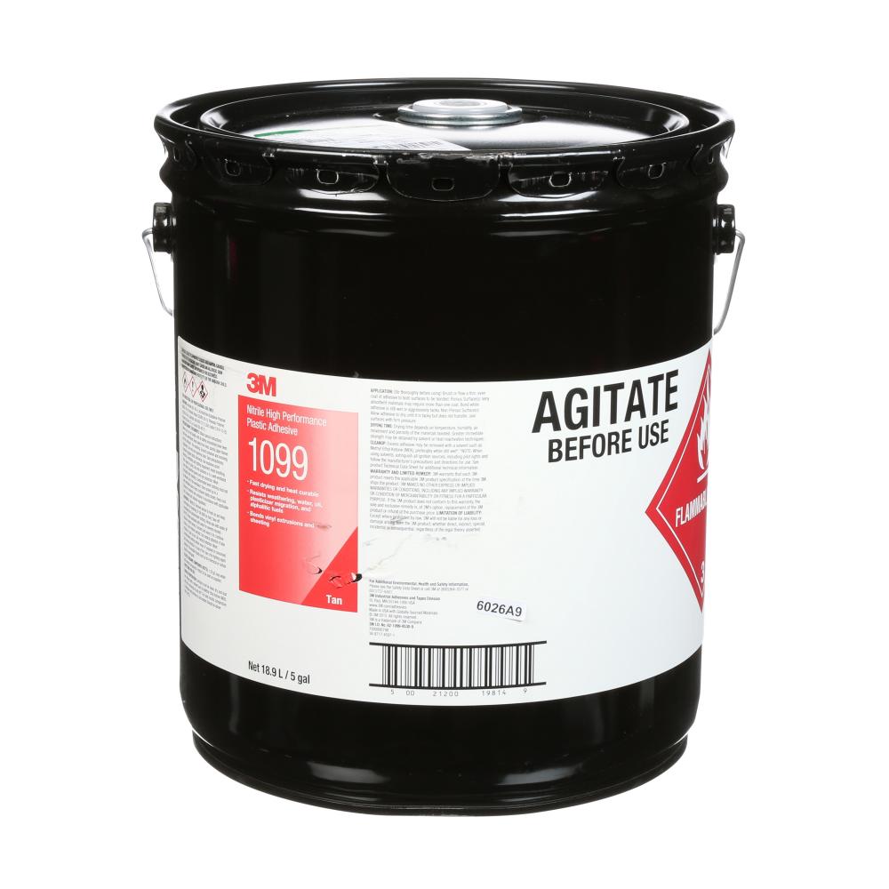 3M™ Nitrile High Performance Plastic Adhesive, 1099-5GAL, tan, 5 gal (18.9 L)