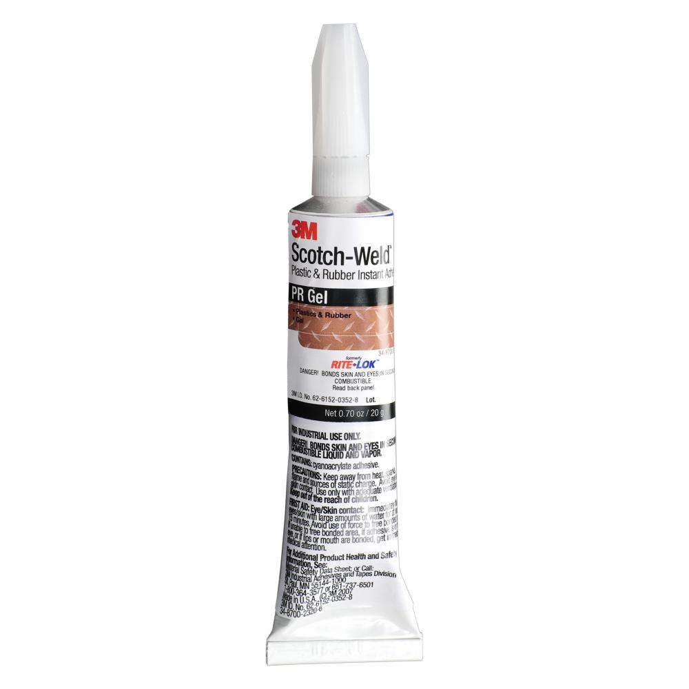 3M™ Scotch-Weld™ Plastic & Rubber Instant Adhesive, PR Gel, clear, 0.71 oz. (20 g)