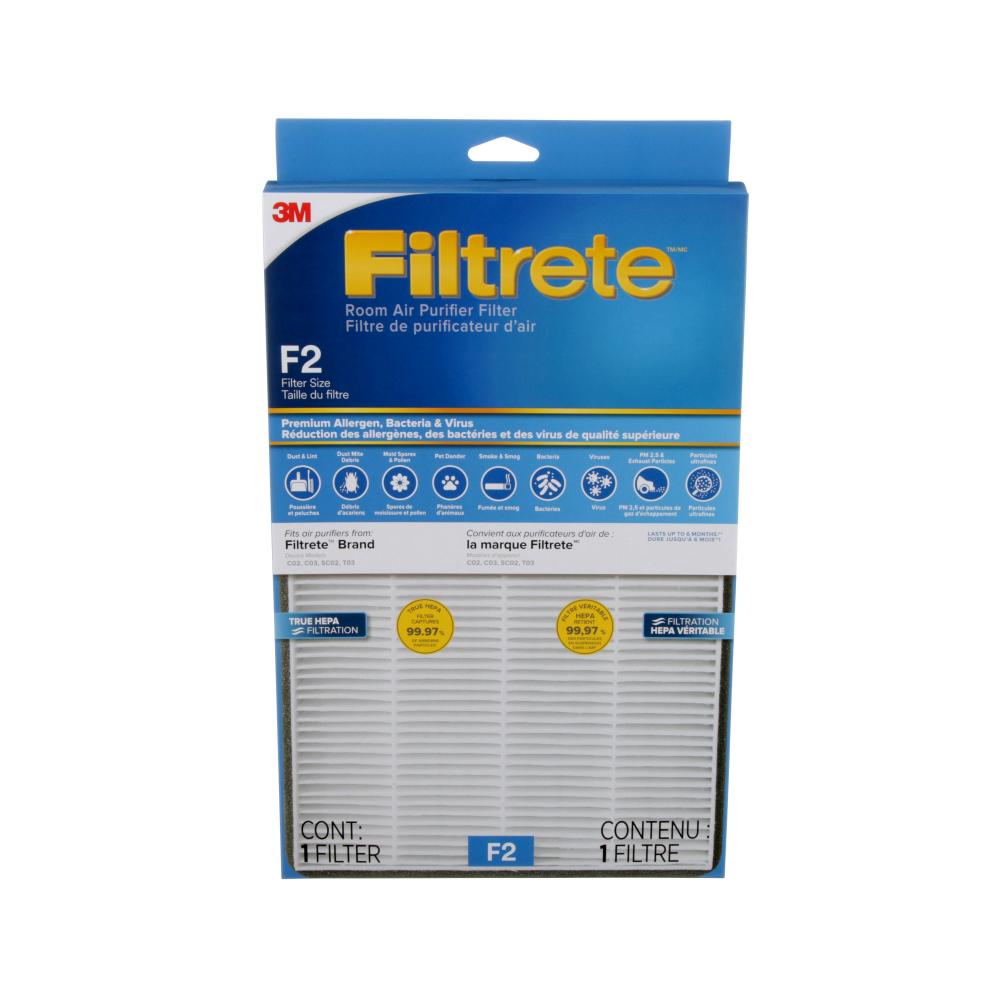 Filtrete™ Premium Allergen, Bacteria, & Virus Filter FAPF-CA-F2-PBV, True HEPA, F2, 1/Pack