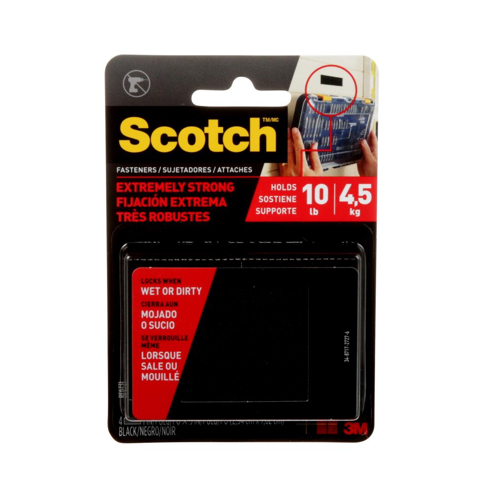 Scotch® Extreme Fasteners RF6731, Black, 1 in x 3 in (2.54 cm x 7.62 cm), 2/pack