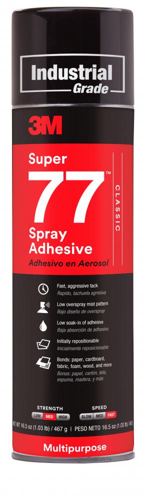 3M™ Super 77™ Multipurpose Spray Adhesive, 16.5 oz. (467.8 g)