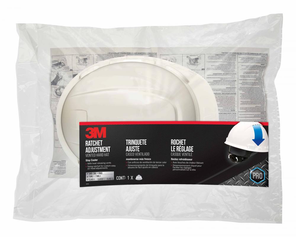 3M™ Ratchet Adjustment Front Brim Hard Hat CHH-V-R-W6-PS, White, Vented, 6/Case