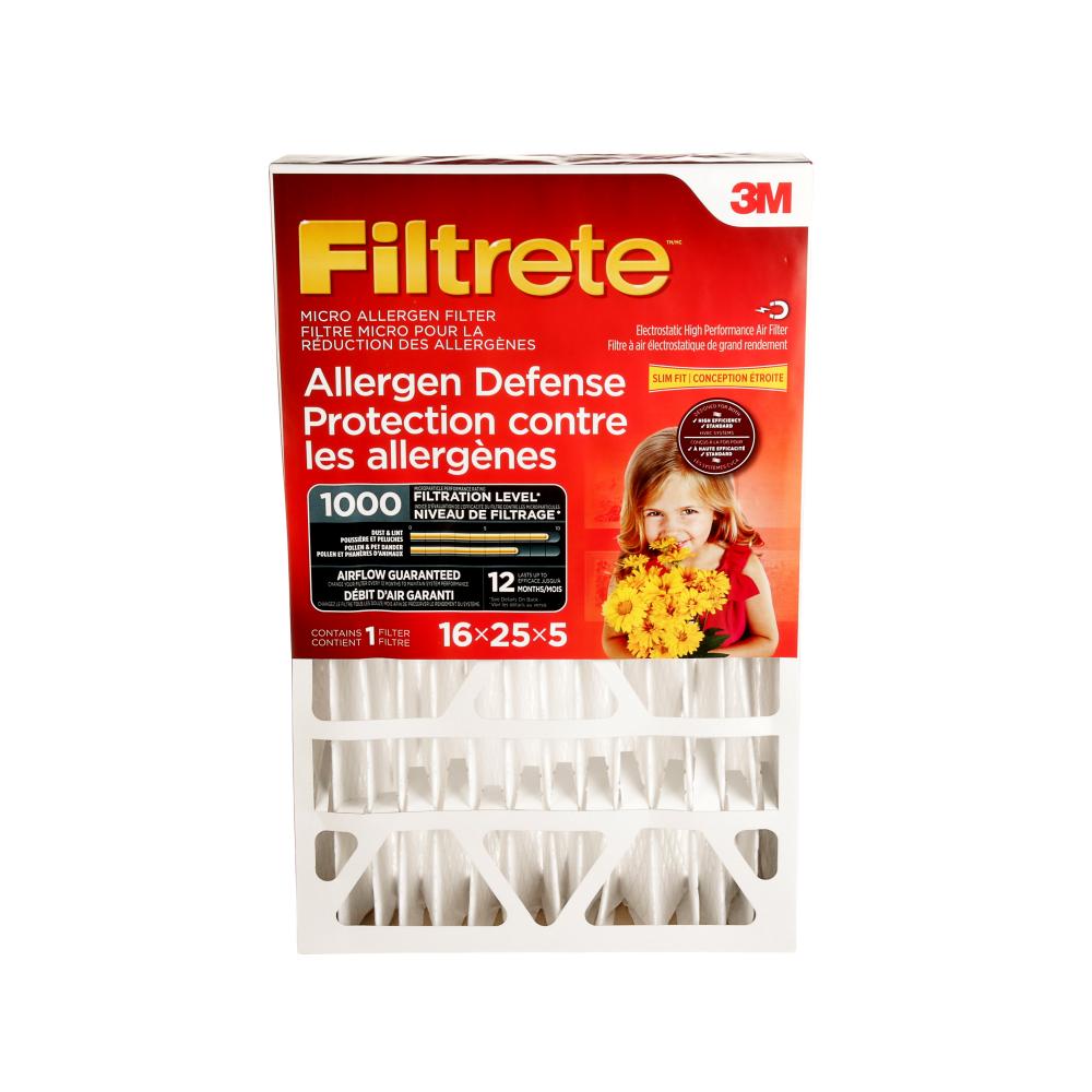 Filtrete™ Allergen Defense Micro Allergen Deep Pleat Filter, MPR 1000, 16 in x 25 in x 5 in