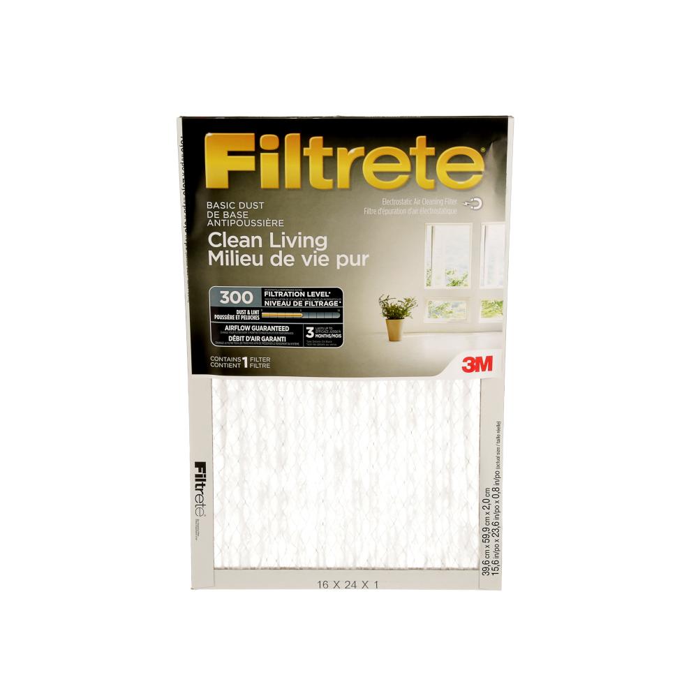 Filtrete™ Clean Living Basic Dust Filter, MPR 300, 16 in x 24 in x 1 in