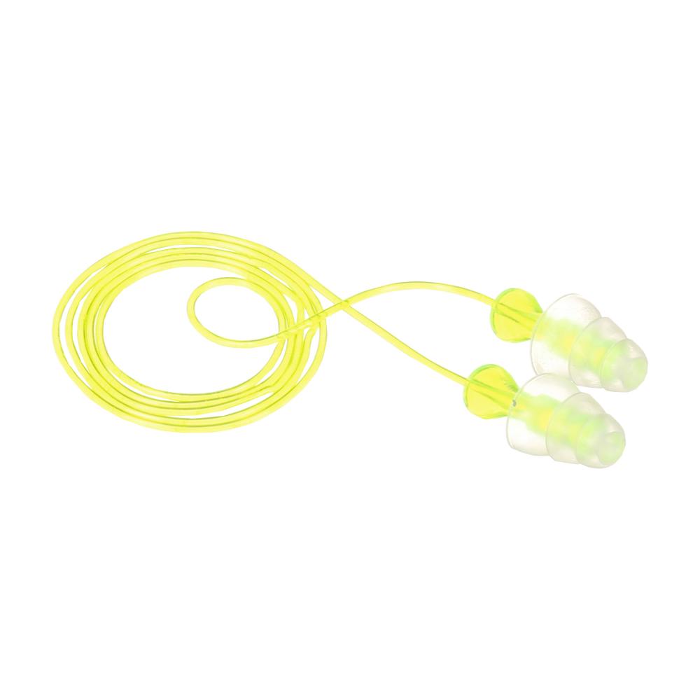 3M™ Tri-Flange Earplugs, P3000, yellow, corded