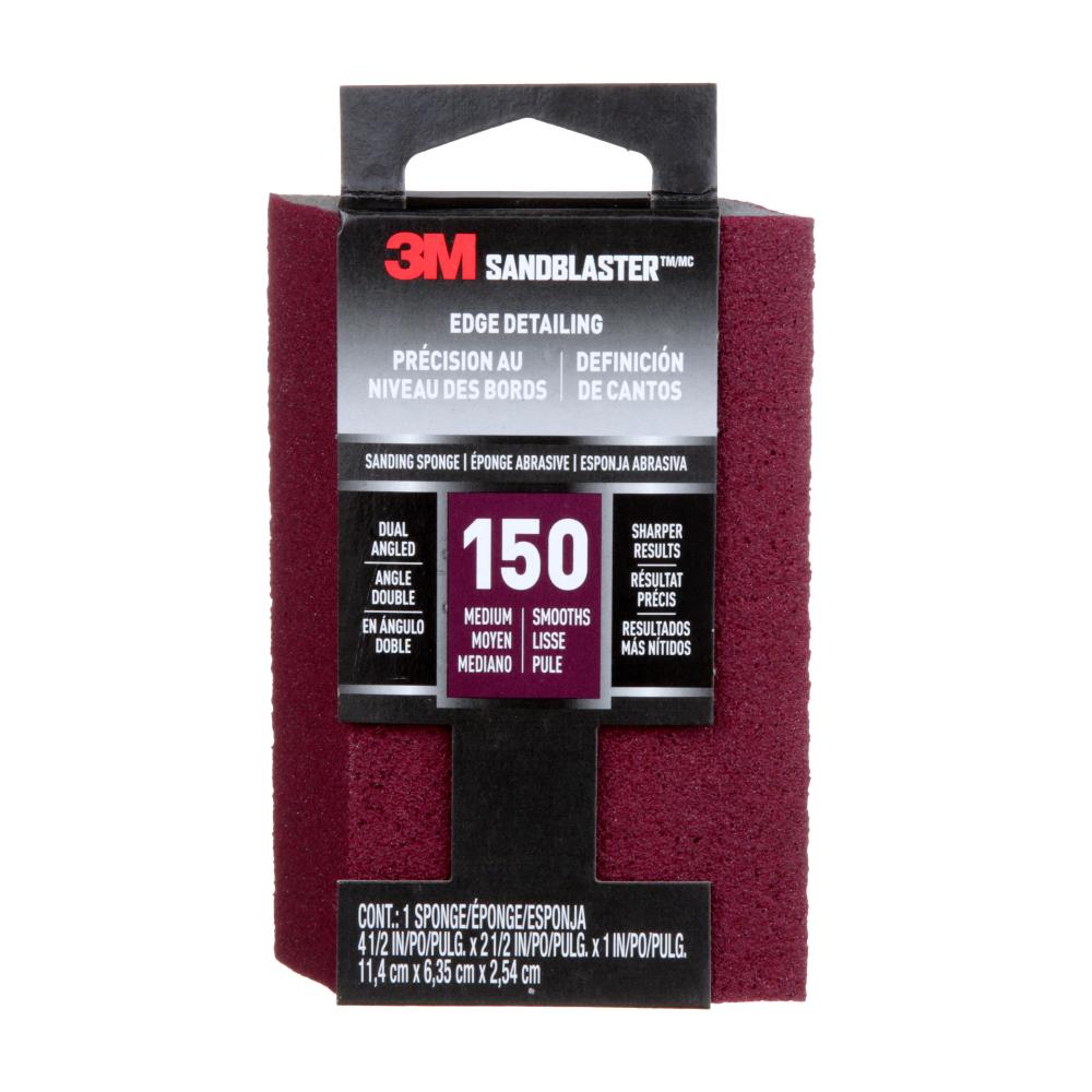 3M™ SandBlaster™ Sanding Sponge 9562, Dual Angle, 150 Grit, 4 1/2 in x 2 1/2 in x 1 in, 1/Pack