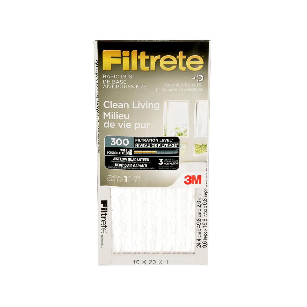 Filtrete™ Clean Living Basic Dust Filter, MPR 300, 10 in x 20 in x 1 in