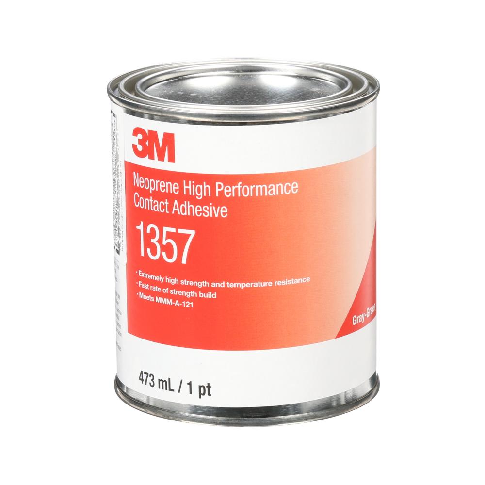 3M™ Neoprene High Performance Contact Adhesive, 1357-1PT-GRY, gray-green, 1 pt (0.5 kg)