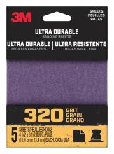 3M 7100198809 - 3M™ Ultra Durable Power Sanding 1/4 Sheet, 320 grit, 1/4Sht5pk320, 5/Pack