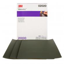 3M 7100003690 - 3M™ Imperial™ Wetordry™ Sheet, 02020, 2000A, 9 in X 11 in, (22.86 cm x 27.94 cm)