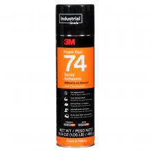 3M 7000121435 - 3M™ Foam Fast Spray Adhesive 74, Clear, 24 fl oz Can (Net Wt 16.9 oz), 12/Case