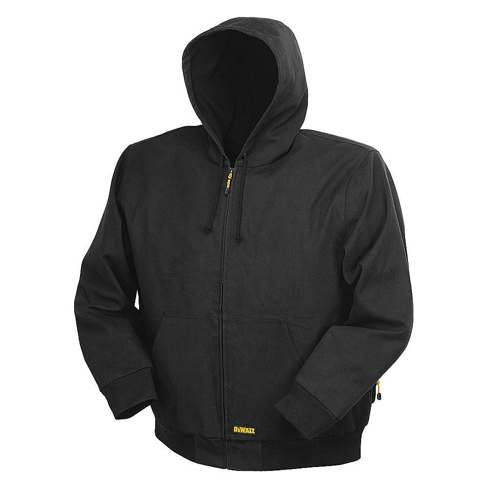 JACKET HTED HOODED 12/20V BLK SZE L