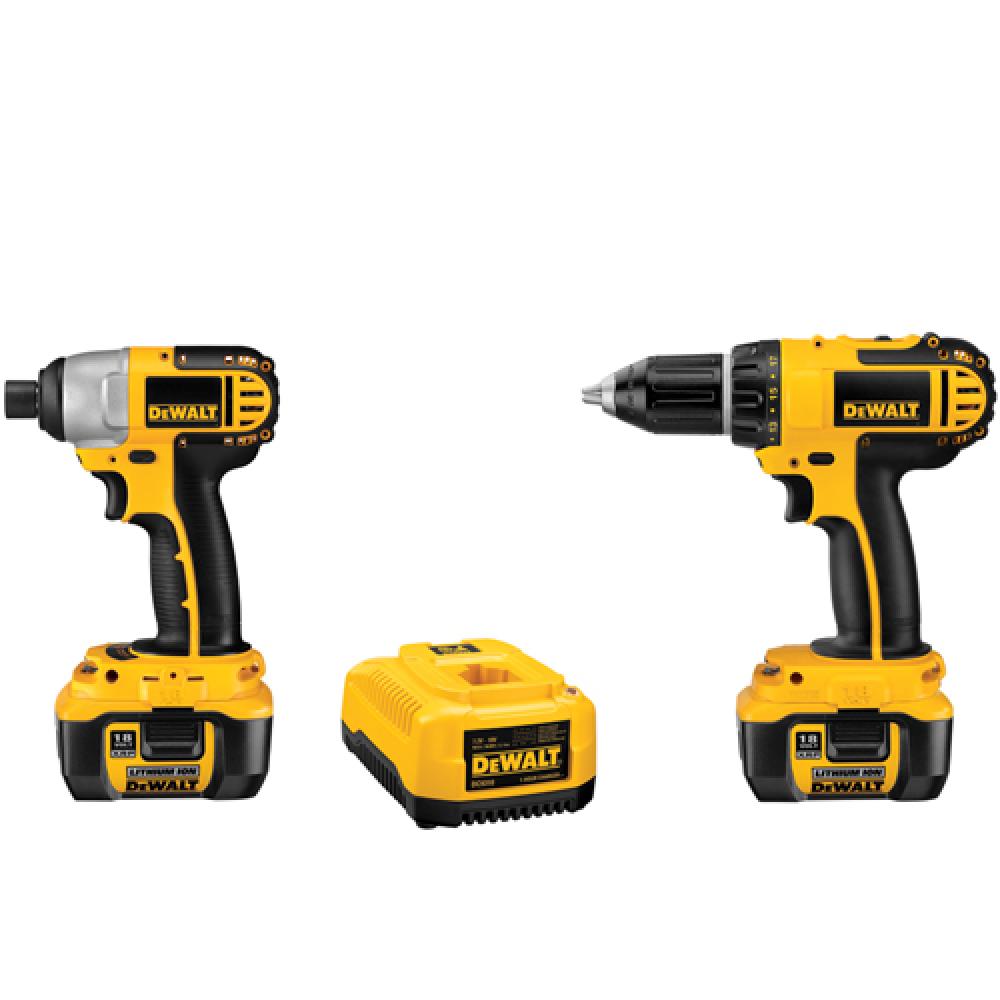 18V Cordless Compact Li-Ion Drill/Driver / Impact Driver Combo Kit