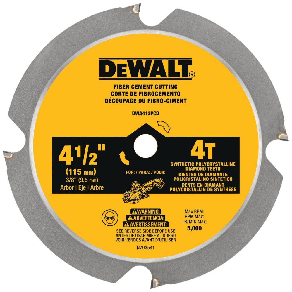 DEWALT 4 1/2&#34; 24T PCD FIBRE CEMENT BLADE