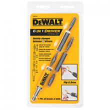 DeWalt DW2336 - 7PC 6 IN 1 DRIVER #15Tx/#20Tx, Ph#1/PhSq, #2PH/#8SL, #2SQ/#1SQ (2) 1/4"  Nutsetter, 5/16" Nu