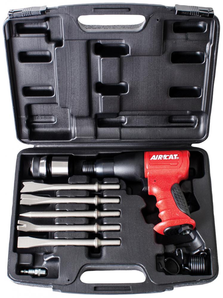 COMPOSITE AIR HAMMER KIT WITH 5 CHISELS, 2 RETAINERS