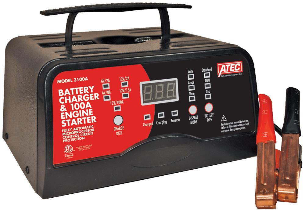 ATEC BATTERY CHARGER, 6/12V 15/2A AUTOMATIC, 100A START