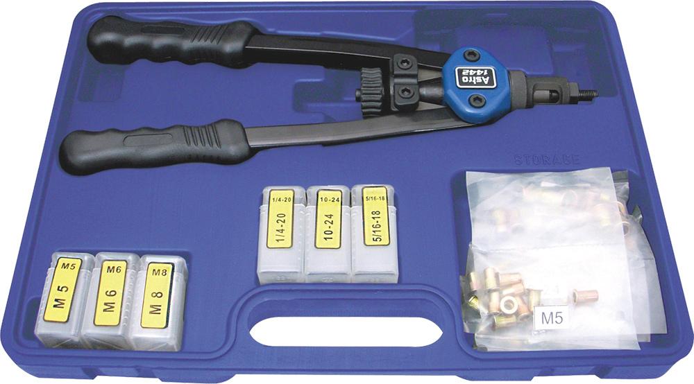 13&#34; NUT/THREAD SETTING HAND RIVETER KIT WITH RIVET NUT ASSORTMENT