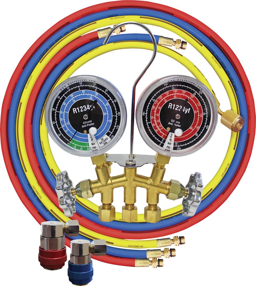 R1234YF 2-WAY BRASS MANIFOLD GAUGE SET