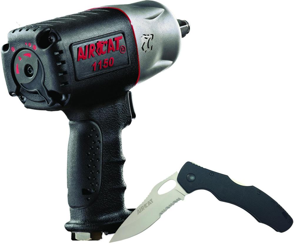 1/2&#34; DRIVE COMPOSITE IMPACT WRENCH, 200-500 FT-LB ? W/FREE KNIFE