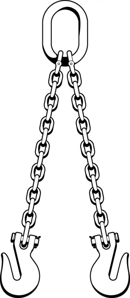 G80 CHAIN DOUBLE SLING 3/8&#39;&#39; X 8&#39; GRAB