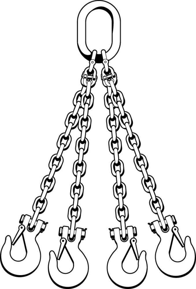 G100 CHAIN QUADRUPLE SLING 1/2&#39;&#39; X 8&#39; SLIP