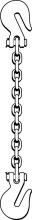 Ben-Mor SGG100012008-00 - G100 CHAIN SINGLE SLING 1/2" X 8' GRAB/GRAB