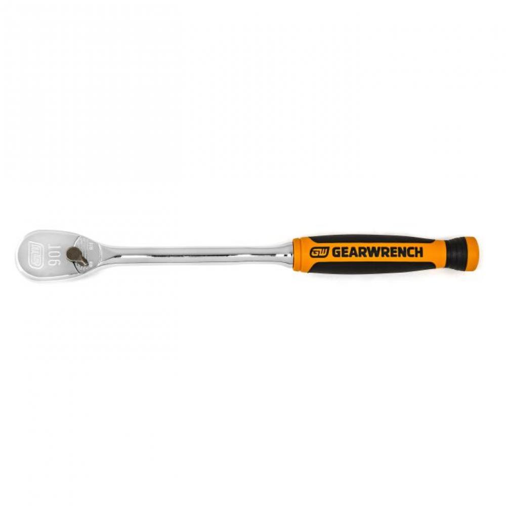 1/4&#34; Drive 90-Tooth Long Handle Dual Material Teardrop Ratchet