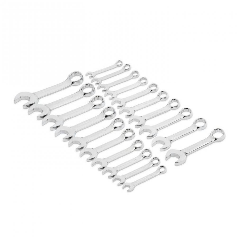 20 Pc. 12 Point SAE/Metric Stubby Length Combination Wrench Set