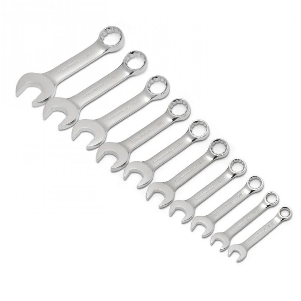 10 Pc. 12 Point SAE Stubby Length Combination Wrench Set