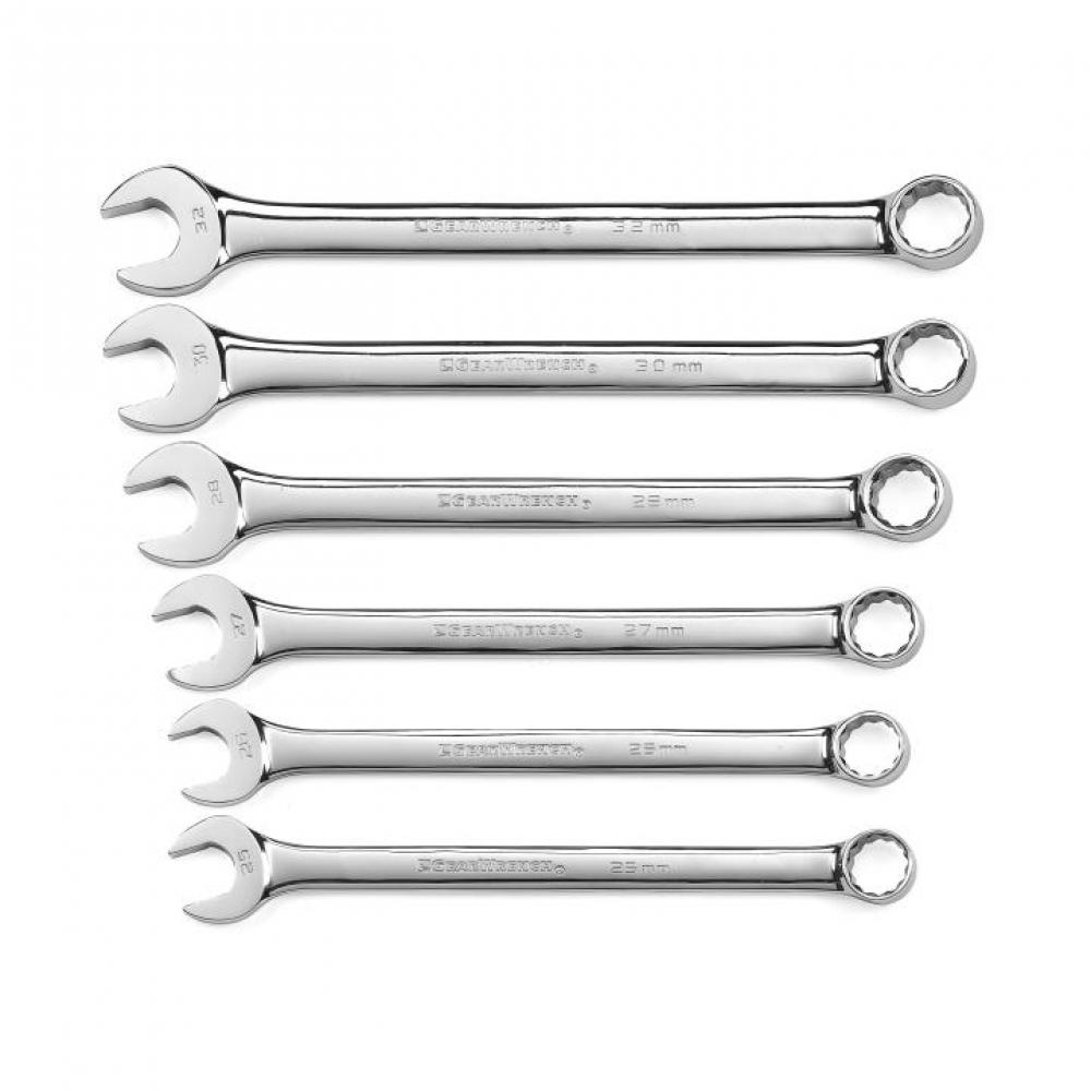 6 Pc. 12 Point Metric Long Pattern Combination Wrench Set with Wrench Roll