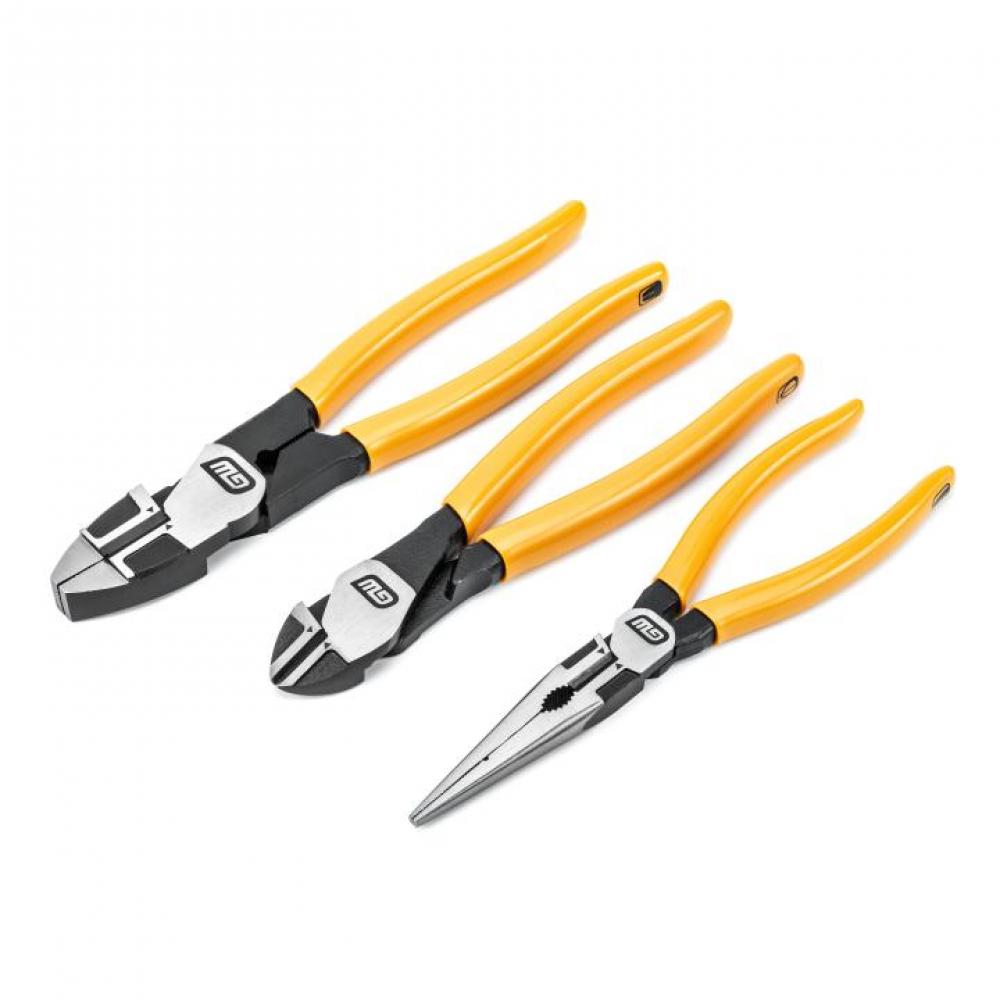 3 Pc. PITBULL Dipped Handle Electrician&#39;s Plier Set