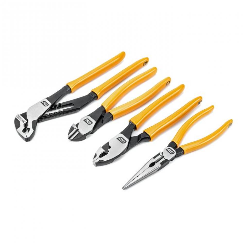 4 Pc. PITBULL Dipped Handle Mixed Plier Set