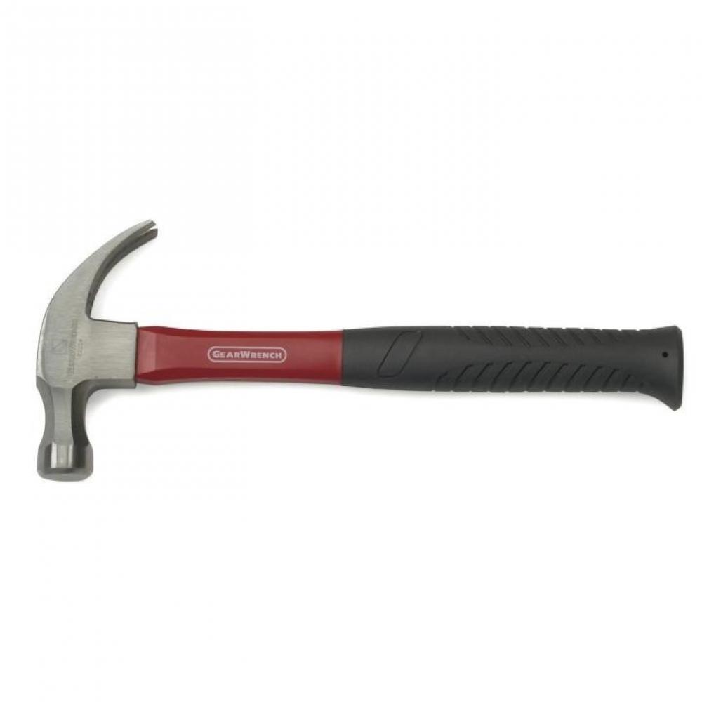 Curved Claw Hammer with Comfort Grip Fiberglass Handle