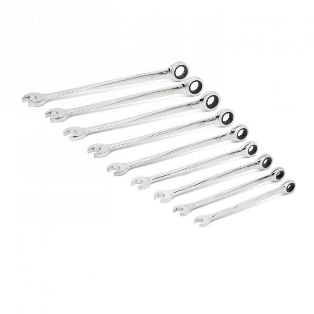 9 Pc. 72-Tooth 12 Point SAE XL X-Beam™ Combination Ratcheting Wrench Set