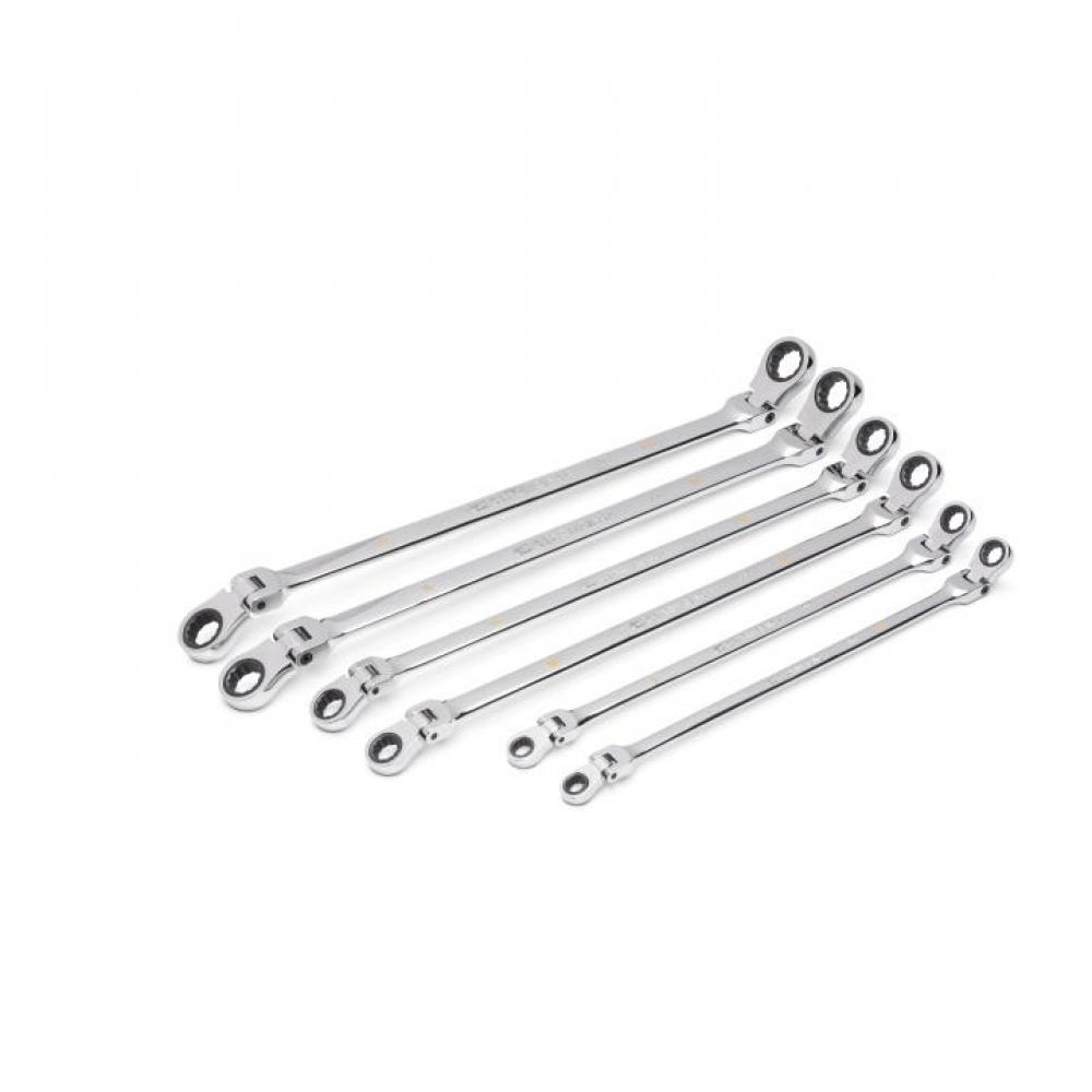 6 Pc. 90-Tooth 12 Point Metric GearBox™ Double Flex Ratcheting Wrench Set