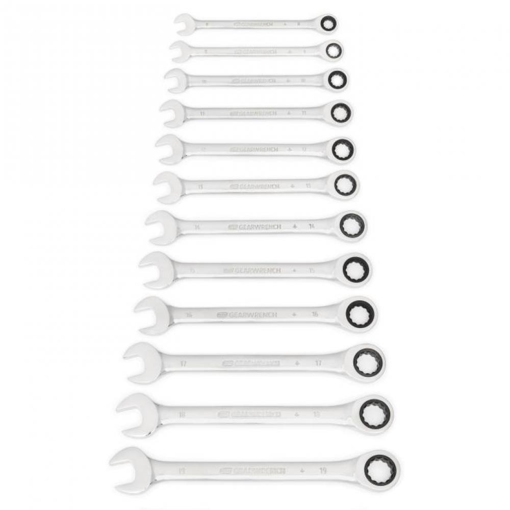 12 Pc. 72-Tooth 12 Point Metric Combination Ratcheting Wrench Set