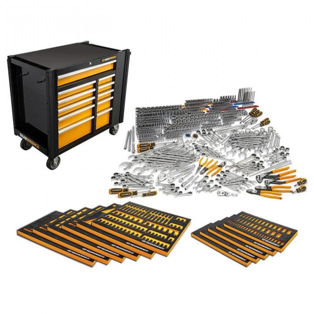 614 Pc. MEGAMOD Mechanics Tool Set in Premium Modular Foam Trays with Tool Storage